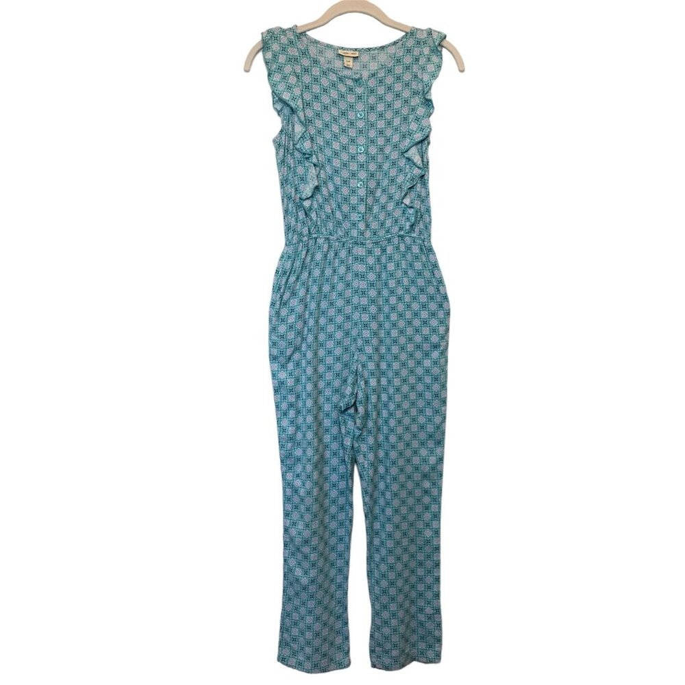 Cherokee Juniors Multicolor Ruffle Sleeve Jumpsuit Romper - Size L